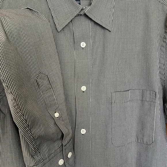B&W Patterned Cotton Blend Collared Shirt // Croft & Barrow Men's Size 16.5 - Picture 3 of 5